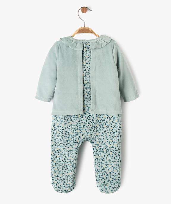 Pyjama en velours effet 2 en 1 à motifs fleuris bébé fille vue3 - GEMO(BB COUCHE) - GEMO