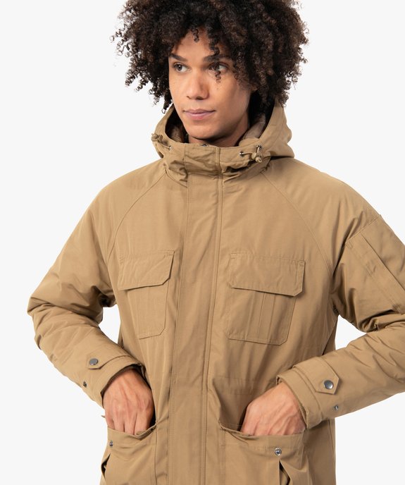 Blouson homme à capuche en matière déperlante vue2 - GEMO (HOMME) - GEMO