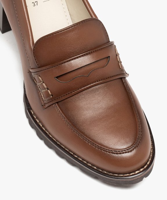 Mocassins femme unis à talon carré et semelle crantée vue6 - VALENTINA BALDA - GEMO