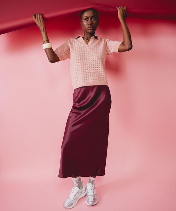 Jupe longue en matière satinée femme vue1 - GEMO(FEMME PAP) - GEMO