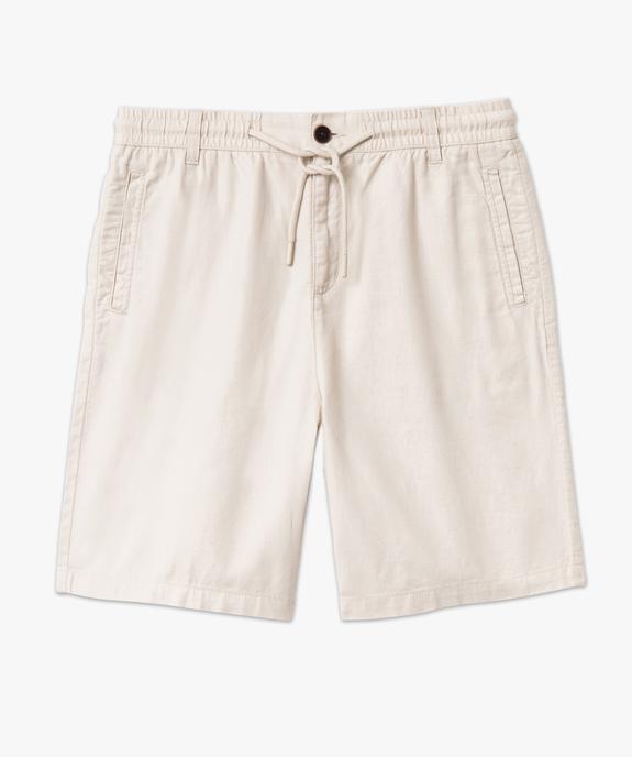 Bermuda homme en coton coupe droite vue4 - GEMO (HOMME) - GEMO