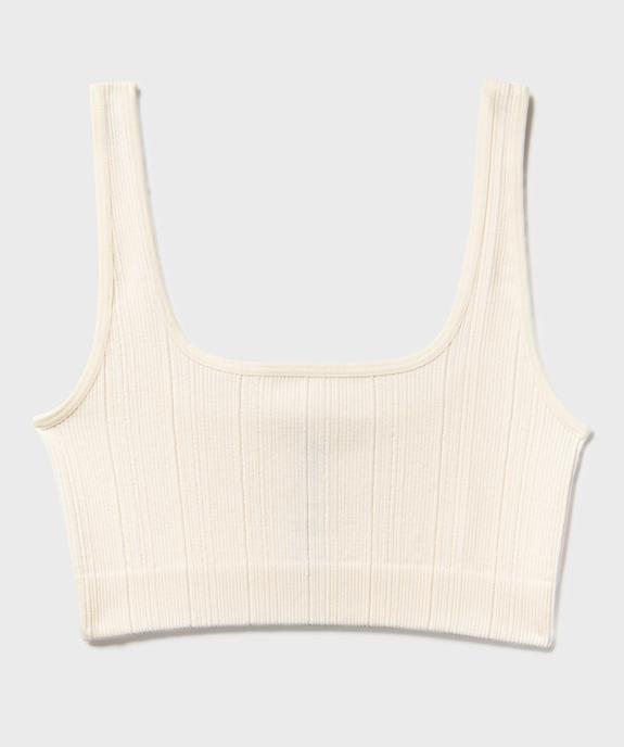 Brassière en maille côtelée à bretelles large fille vue1 - GEMO 4G FILLE - GEMO