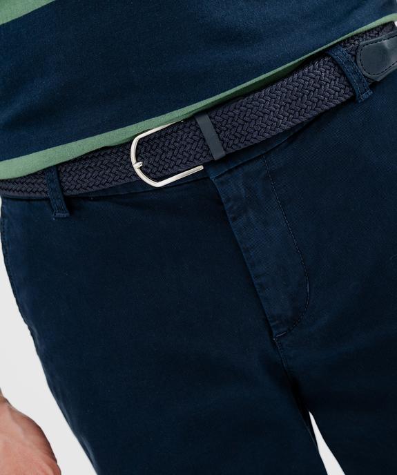 Bermuda en coton extensible coupe Regular avec ceinture tressée homme vue2 - GEMO 4G HOMME - GEMO