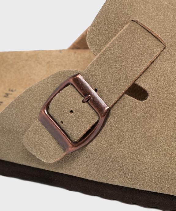 Sabots en suédine à semelle intérieure cuir anatomique femme - Follow Me vue6 - FOLLOW ME - GEMO