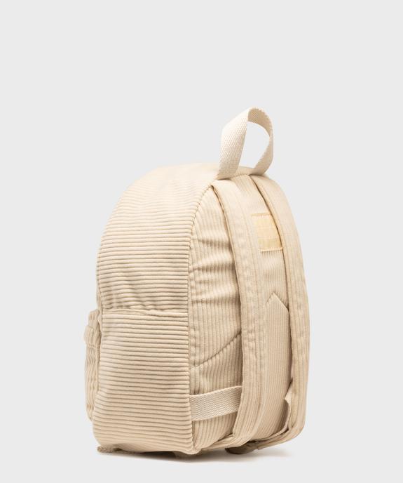 Sac à dos en velours côtelé fille - LuluCastagnette vue2 - LULUCASTAGNETTE - GEMO