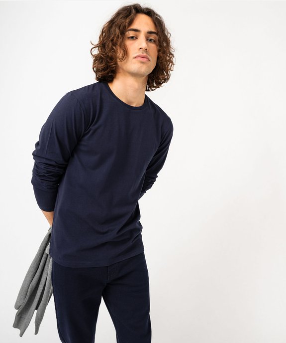 Tee-shirt à manches longues et col rond homme vue2 - GEMO 4G HOMME - GEMO