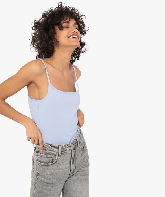Débardeur uni à fines bretelles femme vue2 - GEMO (MAILLE) - GEMO