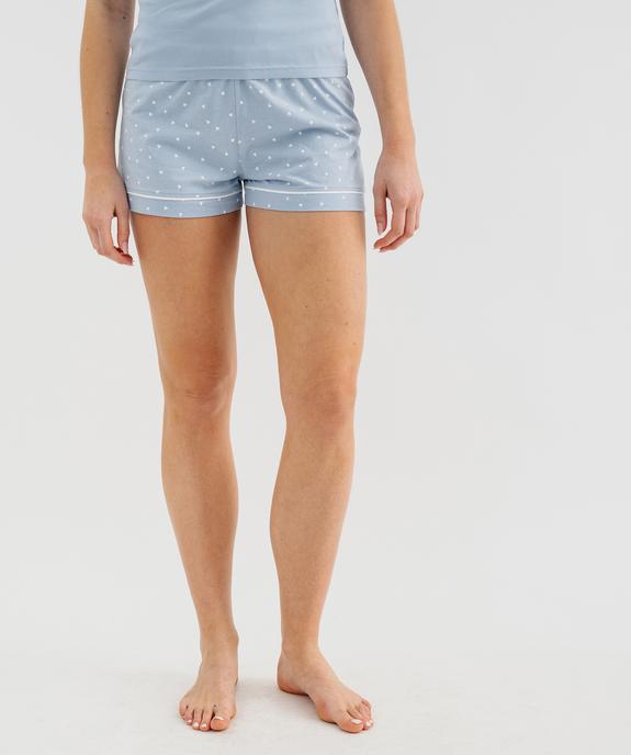 Bas de pyjama short à motifs coeurs femme vue1 - GEMO 4G FEMME - GEMO