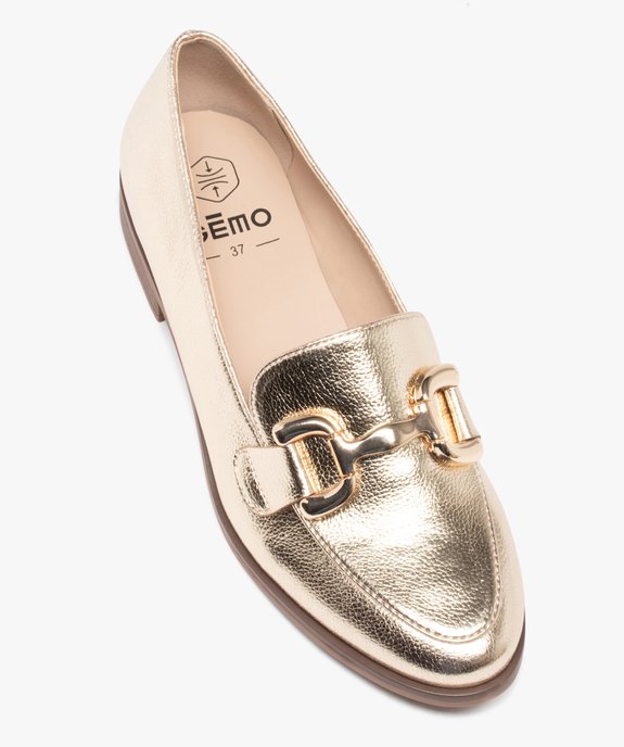 Mocassins femme unis effet métallisé avec bijou fantaisie vue6 - GEMO (CASUAL) - GEMO