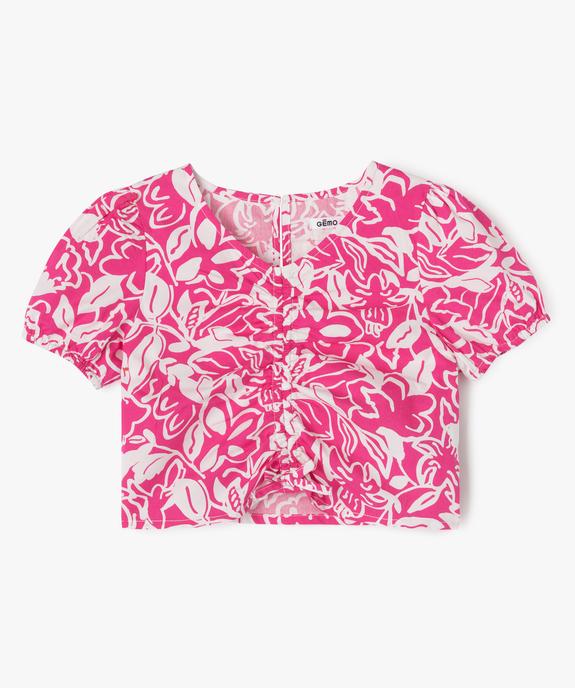 Blouse à manches courtes à motifs fleuris fille vue1 - GEMO (ENFANT) - GEMO