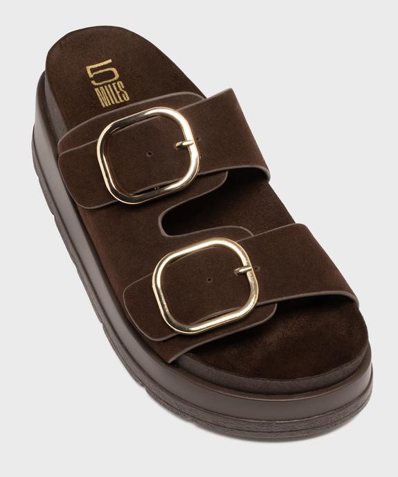 Mules à semelle plateforme et grosses boucles femme vue5 - 5 MILES - GEMO