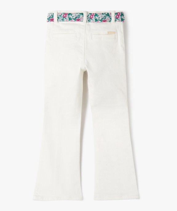 Jean coloré avec bas évasé et ceinture fleurie - LuluCastagnette vue3 - LULU G4G - GEMO