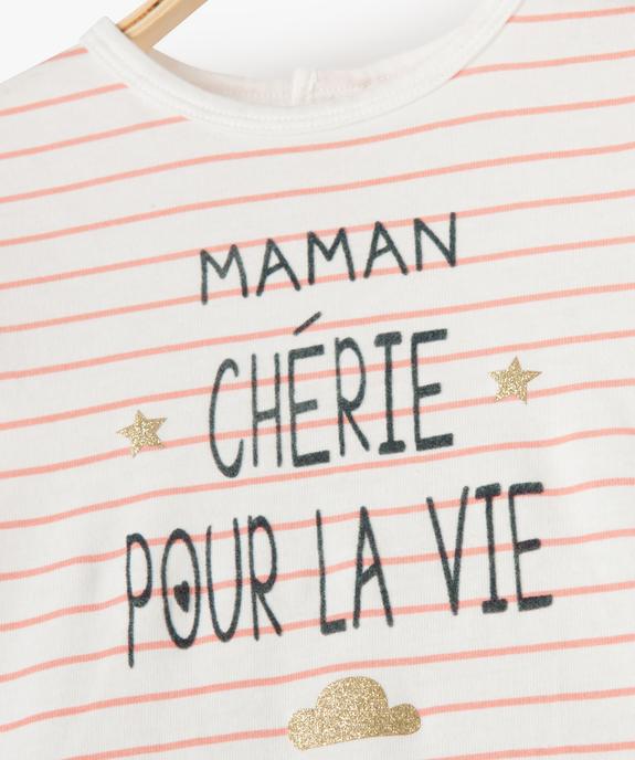 Pyjama bébé en jersey rayé à motifs velours et paillettes vue2 - GEMO(BB COUCHE) - GEMO