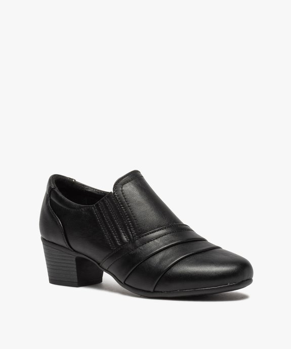 Escarpins femme confort unis avec dessus plissé vue2 - GEMO (CONFORT) - GEMO