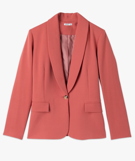 Veste blazer coupe droite ajustée fermeture un bouton femme vue4 - GEMO(FEMME PAP) - GEMO
