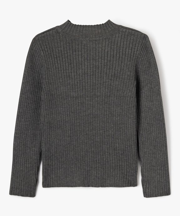 Pull en maille côtelée à col montant fille vue3 - GEMO 4G FILLE - GEMO