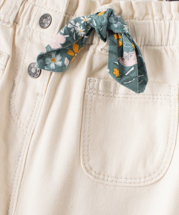 Pantalon bébé fille avec petit nœud bandana vue2 - GEMO(BEBE DEBT) - GEMO