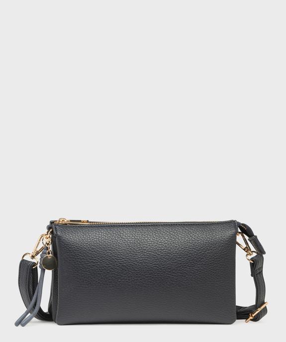 Sac 3 soufflets en matière grainée porté croisé femme vue1 - GEMO (ACCESS) - GEMO