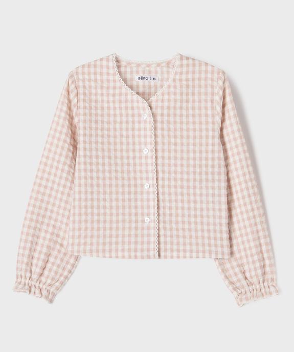 Blouse manches longues à carreaux et boutons fille vue2 - GEMO (ENFANT) - GEMO