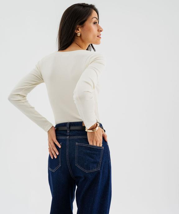 Body en maille côtelée à grand col rond femme vue4 - GEMO(FEMME PAP) - GEMO