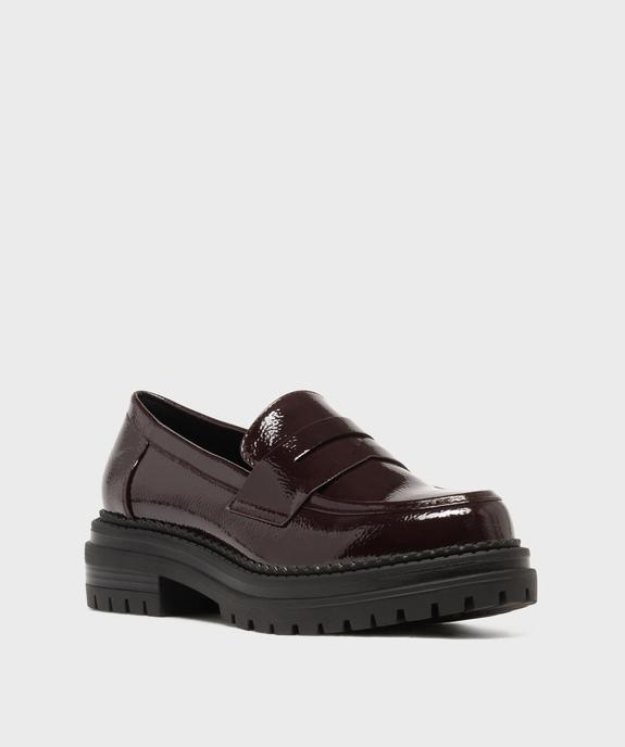 Mocassins chunky à semelle crantée et tige vernie femme - Follow Me vue2 - FOLLOW ME - GEMO