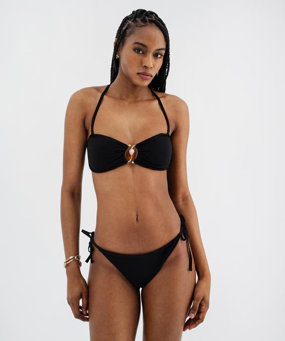 Bas de maillot forme tanga en maille gaufrée femme vue3 - GEMO (PLAGE) - GEMO