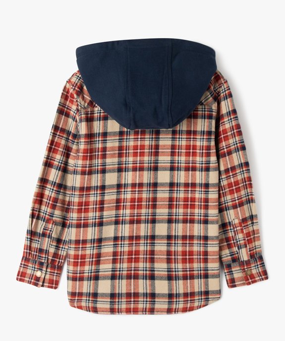 Chemise à carreaux avec capuche amovible garçon - LuluCastagnette vue3 - LULUCASTAGNETTE - GEMO