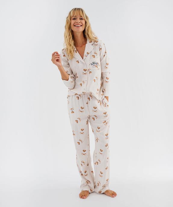 Pyjama à motifs oursons femme - LuluCastagnette vue2 - LULUCASTAGNETTE - GEMO