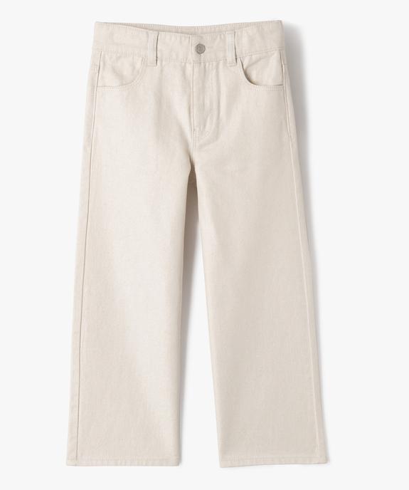 Jean wide leg en denim pailleté à taille réglable fille vue1 - GEMO (ENFANT) - GEMO