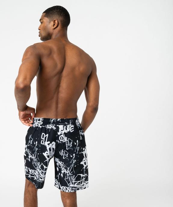 Short de surf imprimé graffiti homme vue3 - GEMO 4G HOMME - GEMO