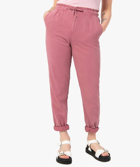 Pantalon femme coupe ample avec ceinture élastiquée vue1 - GEMO(FEMME PAP) - GEMO