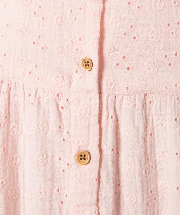 Combishort bébé à bretelles forme barboteuse en dentelle anglaise vue2 - GEMO(BB COUCHE) - GEMO