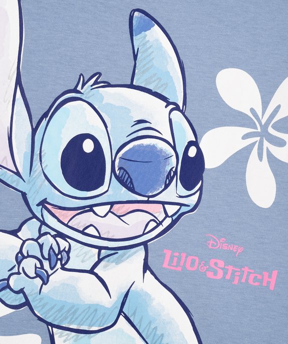 Tee-shirt manches courtes avec motif Stitch fille - Disney vue2 - LILO & STITCH - GEMO