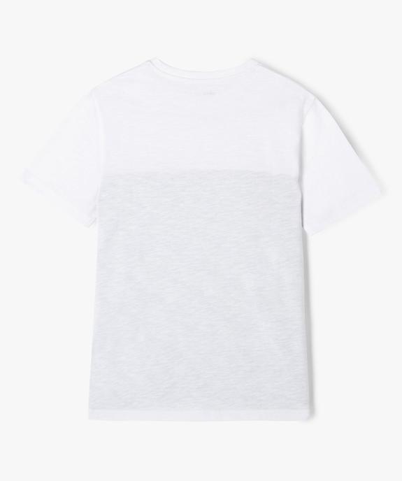 Tee-shirt manches courtes tricolore avec poche poitrine garçon vue4 - GEMO 4G GARCON - GEMO