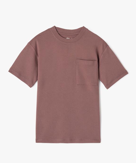 Tee-shirt uni à poche garçon vue1 - GEMO (JUNIOR) - GEMO