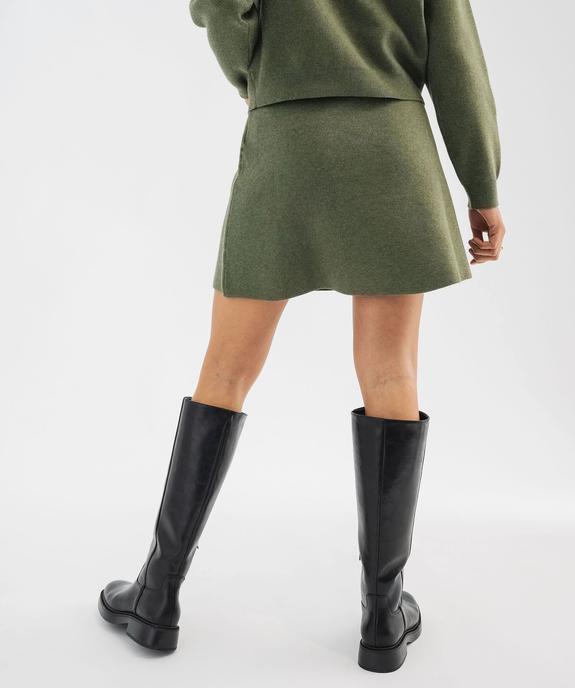 Jupe courte en maille coupe trapèze femme vue3 - GEMO 4G FEMME - GEMO