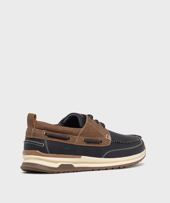 Chaussures bateau à lacets semelle sport homme - Urban Steps vue4 - URBAN STEPS - GEMO