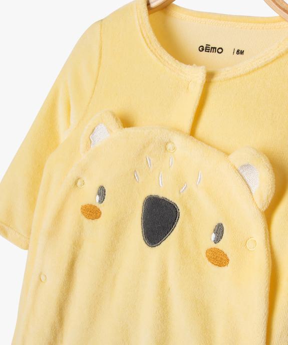 Pyjama en velours avec motif ourson bébé vue3 - GEMO(BB COUCHE) - GEMO