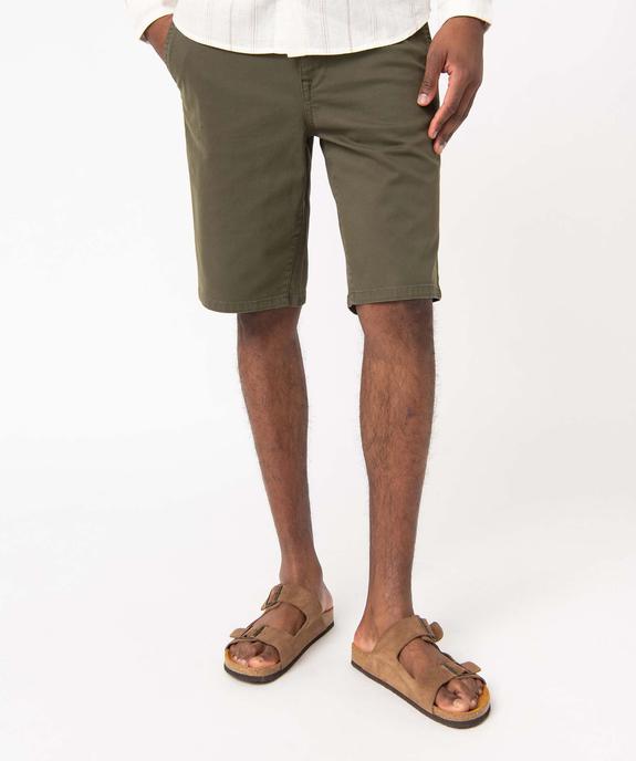 Bermuda homme coupe chino à taille élastiquée vue1 - GEMO 4G HOMME - GEMO