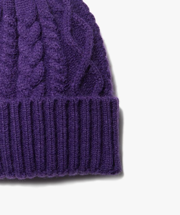 Bonnet femme en grosse maille torsadée vue2 - GEMO (ACCESS) - GEMO
