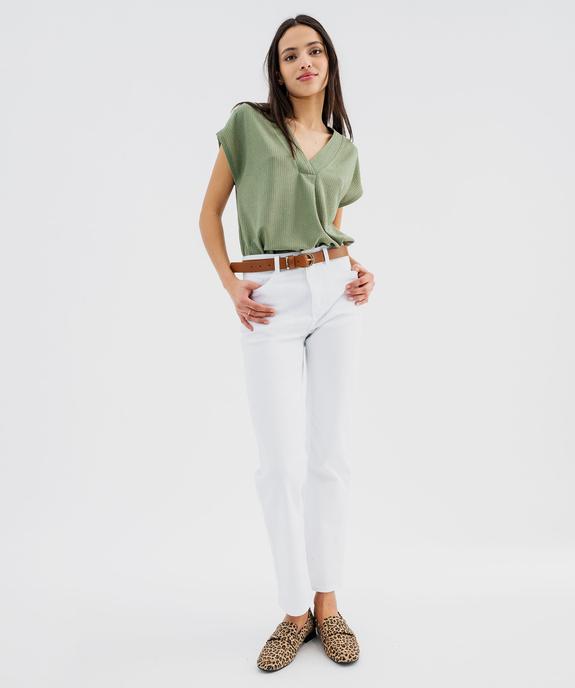 Tee-shirt manches courtes à col V femme vue4 - GEMO 4G FEMME - GEMO