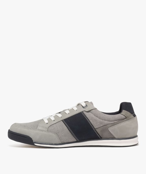 Baskets basses en toile à semelle fine homme vue4 - URBAN STEPS - GEMO