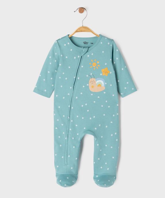 Pyjama en coton avec fermeture zippée sur l’avant bébé garçon vue1 - GEMO 4G BEBE - GEMO