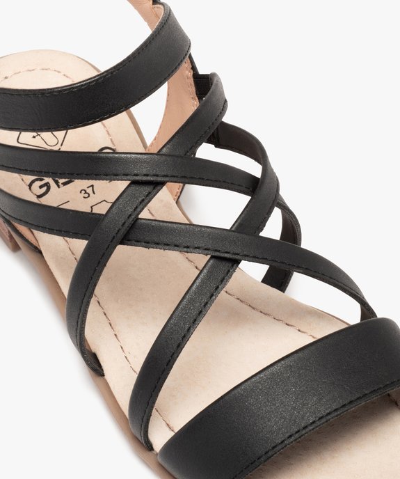 Nu-pieds femme à talon plat et fines brides unies Coupe spéciale pied large vue6 - GEMO (CASUAL) - GEMO