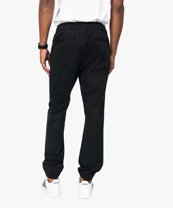 Pantalon homme en toile avec taille et bas élastiqué vue3 - GEMO (HOMME) - GEMO