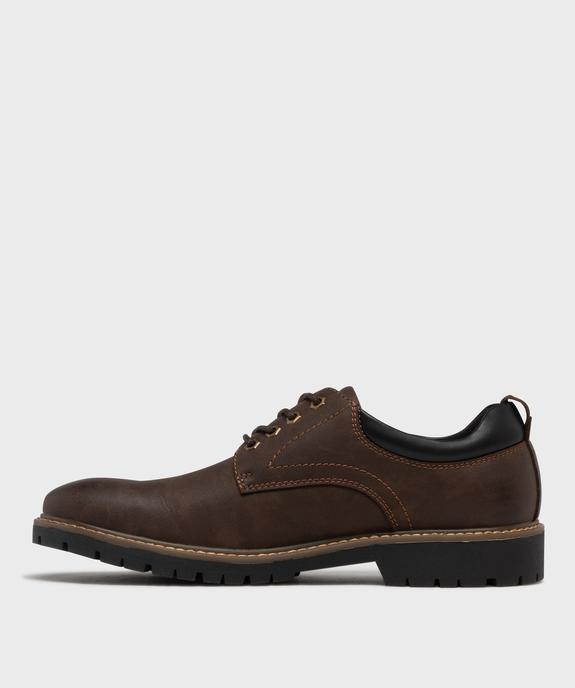 Derbies casual à semelle crantée homme vue4 - URBAN STEPS - GEMO