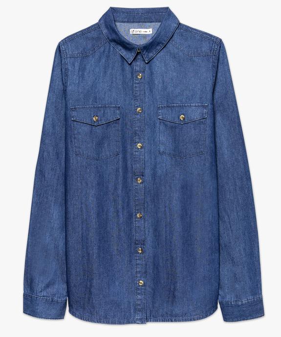 Chemise femme aspect denim fermeture boutons vue4 - FOLLOW ME - GEMO