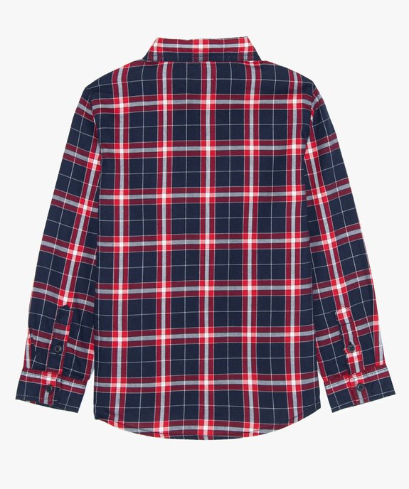 Chemise garçon à carreaux et manches longues vue2 - GEMO (ENFANT) - GEMO