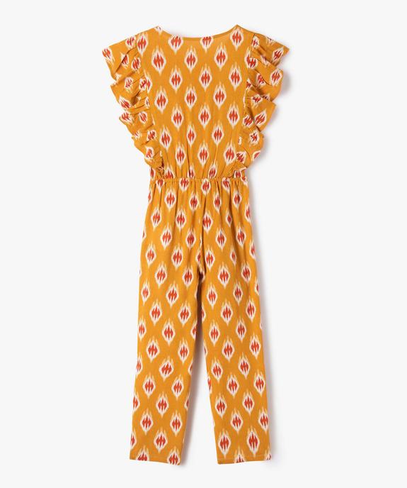 Combinaison pantalon fille imprimée avec volants sur les épaules vue4 - GEMO 4G FILLE - GEMO