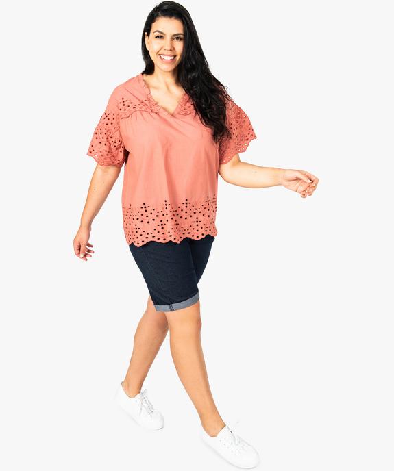 Bermuda femme grande taille en coton stretch Coupe ajustée vue5 - GEMO (G TAILLE) - GEMO